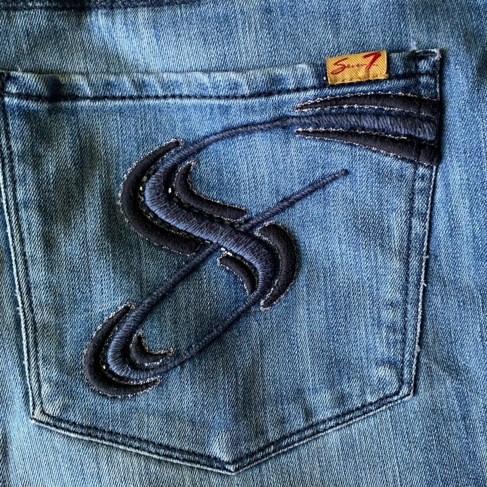 Seven7 Luxe Bootcut Jeans Mid Rise Stretch Medium Wash, [Size 24] - Picture 7 of 9